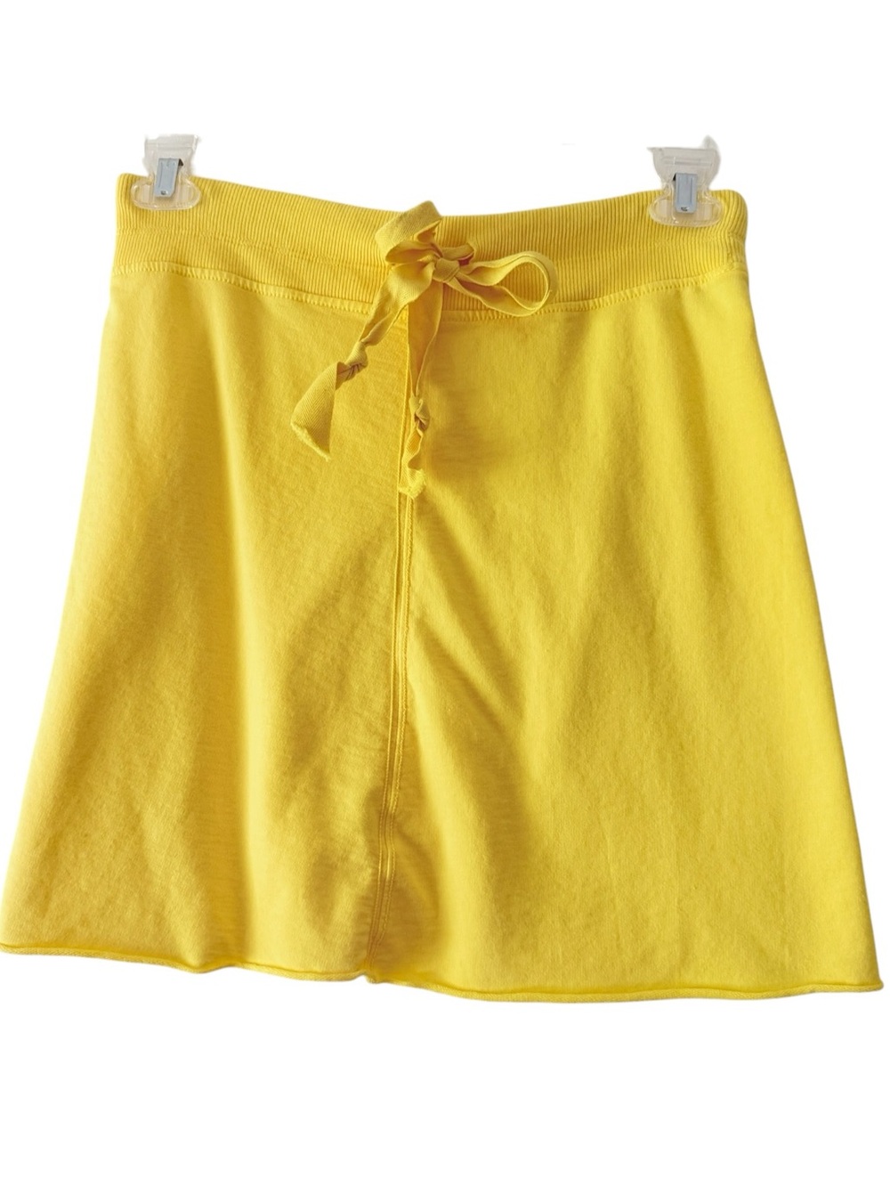 100% Cotton OmGirl Yellow A-Line Tie-Waist Skirt Size Small